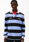 Tommy Jeans Stripe Graphic Rugby Shirt, Iris Blue & Navy