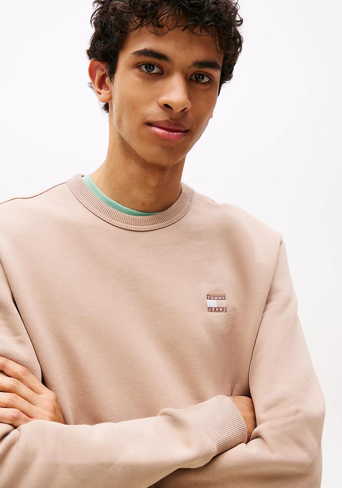 Tommy Jeans Tonal Badge Sweatshirt, Beige