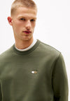 Tommy Jeans Tonal Badge Sweatshirt, Pewter Green