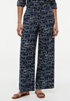 Tommy Hilfiger Geometric Print Wide Leg Trousers, Navy