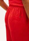 Tommy Hilfiger Relaxed Wide Leg Pure Linen Trousers, Red