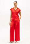 Tommy Hilfiger Relaxed Wide Leg Pure Linen Trousers, Red