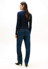 Tommy Hilfiger Fine Cable Knit Polo Collar Cadigan, Navy