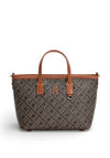 Tommy Hilfiger TH Monoplay Crossbody Tote Bag, Brown