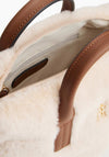 Tommy Hilfiger Faux Fur Mini Tote Bag, Beige