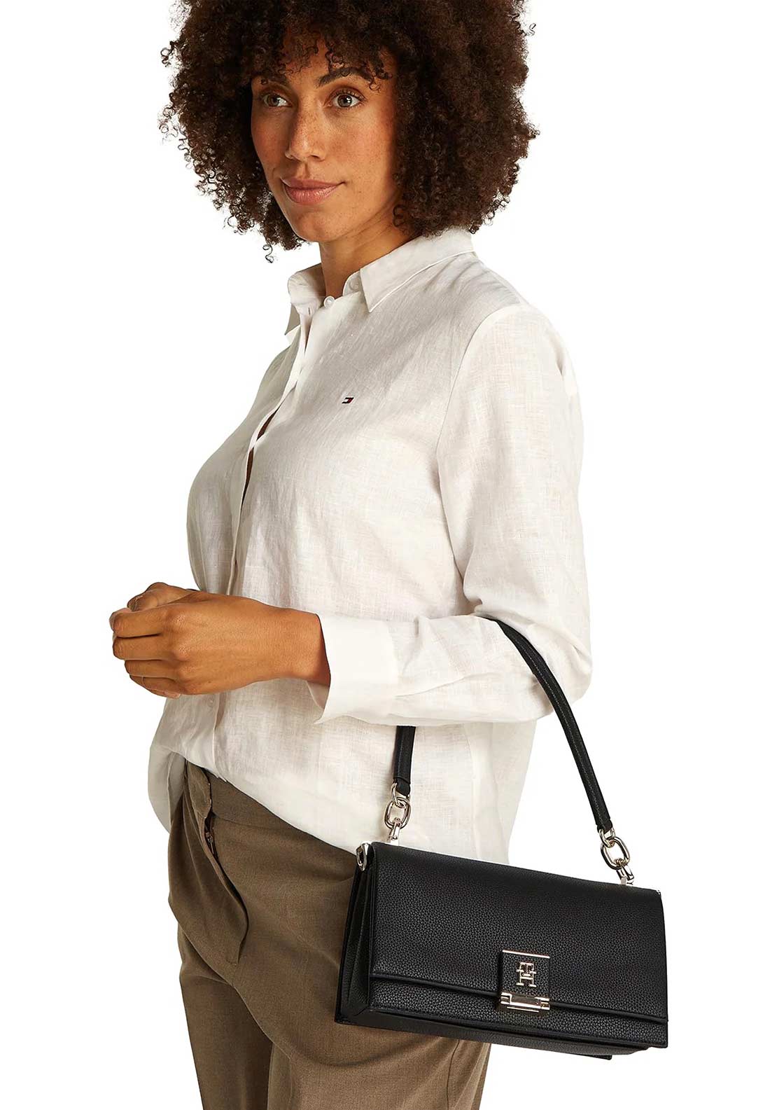 Tommy Hilfiger Flap Closure Crossbody Bag, Black