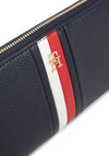 Tommy Hilfiger Large Global Stripe Zip Around Wallet, Navy