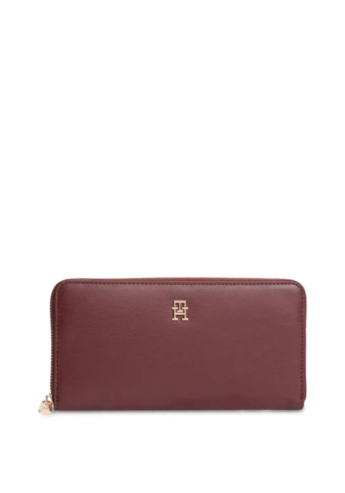 Tommy Hilfiger Large Icon Zip Around Wallet, Burgundy
