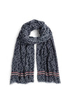 Tommy Hilfiger Monogram Cotton Blend Scarf, Navy