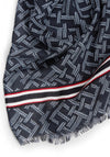 Tommy Hilfiger Monogram Cotton Blend Scarf, Navy