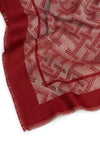 Tommy Hilfiger Monogram Jacquard Scarf, Red