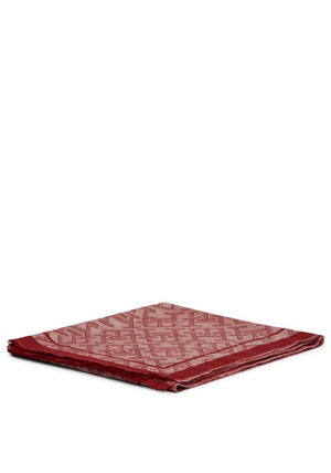Tommy Hilfiger Monogram Jacquard Scarf, Red