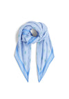 Tommy Hilfiger Pure Linen Striped Square Scarf, Blue