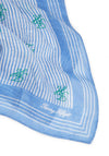 Tommy Hilfiger Pure Linen Striped Square Scarf, Blue
