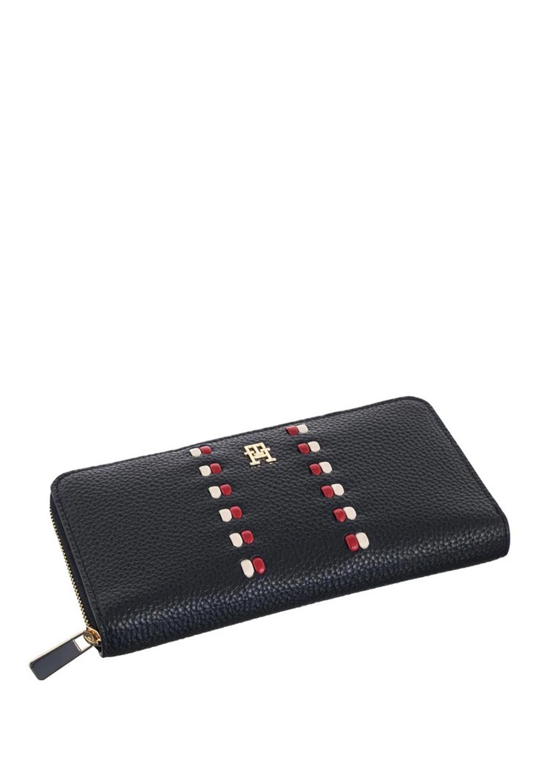 Tommy Hilfiger Icon Signature Tape Zip-Around Wallet, Navy