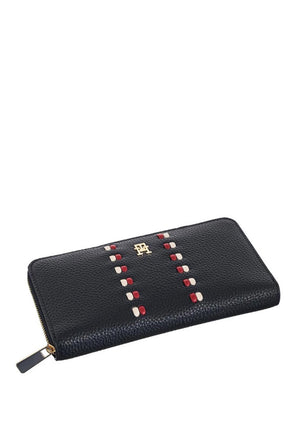 Tommy Hilfiger Icon Signature Tape Zip-Around Wallet, Navy