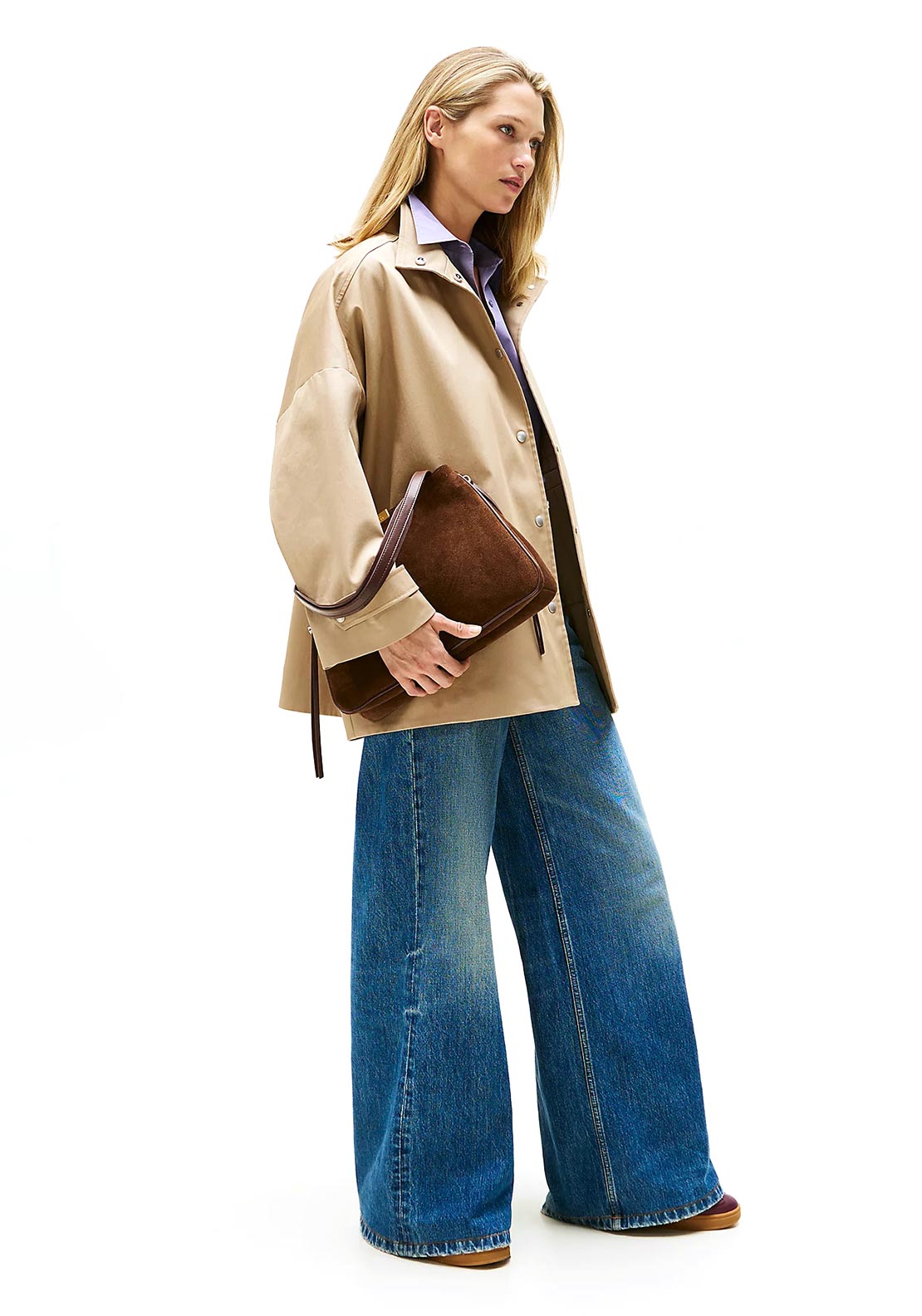 CASUAL LEATHER SHOULDER BAG SUED