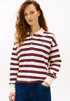 Tommy Hilfiger Relaxed Fit Stripe Long Sleeve Polo Shirt, Cream