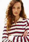 Tommy Hilfiger Relaxed Fit Stripe Long Sleeve Polo Shirt, Cream