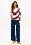 Tommy Hilfiger Relaxed Fit Stripe Long Sleeve Polo Shirt, Cream