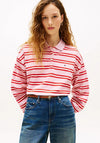 Tommy Hilfiger Relaxed Fit Striped Polo Shirt, Pink