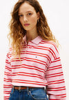 Tommy Hilfiger Relaxed Fit Striped Polo Shirt, Pink