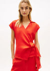 Tommy Hilfiger Wrap Knot Sleeveless Blouse, Red