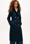 Tommy Hilfiger Gold Detail Slim Trench Coat, Navy