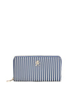 Tommy Hilfiger Poppy Summer Stripe Zip Around Large Wallet, Navy
