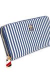 Tommy Hilfiger Poppy Summer Stripe Zip Around Large Wallet, Navy