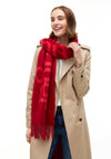Tommy Hilfiger Wool Woven Logo Scarf, Red