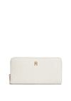 Tommy Hilfiger Large Icon Debossed Zip Around Wallet, White