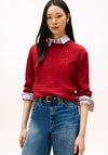 Tommy Hilfiger Womens Cable Knit Sweater, Red