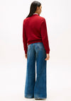 Tommy Hilfiger Womens Cable Knit Sweater, Red