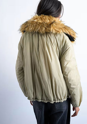 TOPSHOP Elly Reversible Padded Jacket, Green