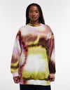 TOPSHOP Cindy Abstract Print Oversized Sweatshirt, Pink