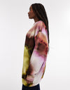TOPSHOP Cindy Abstract Print Oversized Sweatshirt, Pink