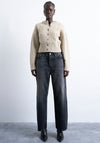 TOPSHOP Mira Cable Knit Cardigan, Beige