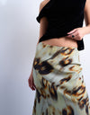 TOPSHOP Ane Abstract Animal Print Midi Skirt, Green
