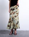 TOPSHOP Ane Abstract Animal Print Midi Skirt, Green