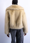 TOPSHOP Bea Fur Jacket, Beige