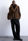 TOPSHOP Emma Faux Fur Jacket, Brown