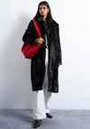 TOPSHOP Freja Faux Fur Long Coat, Chocolate Brown