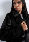 TOPSHOP Freja Faux Fur Long Coat, Chocolate Brown