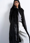 TOPSHOP Freja Faux Fur Long Coat, Chocolate Brown