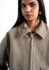 TOPSHOP Kitty Italian Collar Jacket, Beige