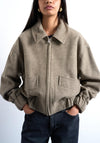 TOPSHOP Kitty Italian Collar Jacket, Beige