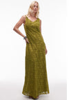 TOPSHOP Lulu Jacquard Twist Midi Dress, Green