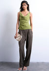 TOPSHOP Nina Cowl Neck Cami, Green