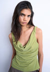 TOPSHOP Nina Cowl Neck Cami, Green
